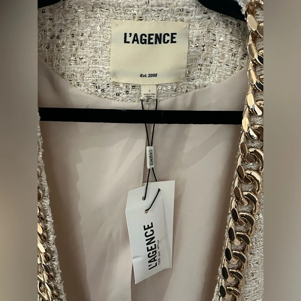 L’Agence- Greta Chain Jacket in Champagne - Picture 4 of 4